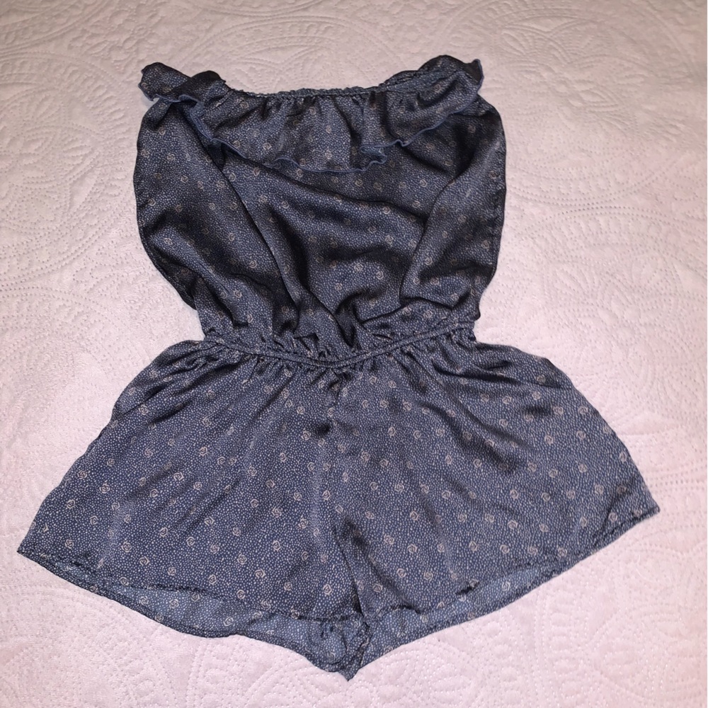 Satin Blue Romper